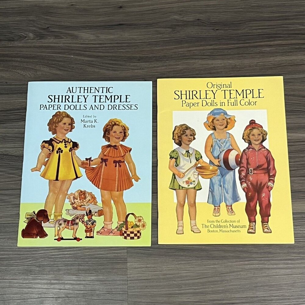 2 Vintage 80s/90s Shirley Temple Paper Doll Books Uncut